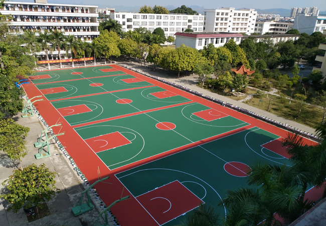 硅PU籃球場材料
